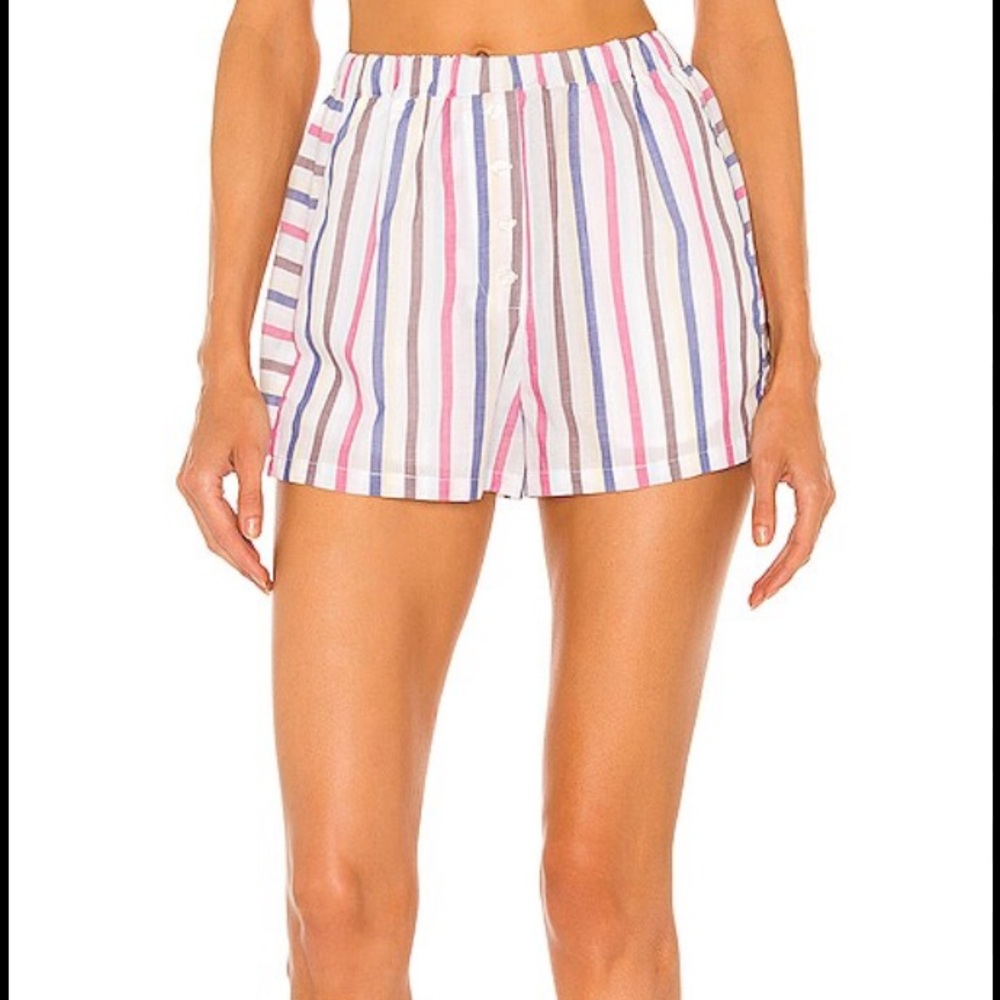 NWT Lovers + Friends Cotton Linen Blend Shep Shorts in Mixed Stripe XS
